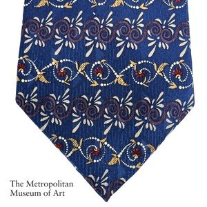 The‎ Metropolitan Museum of Art | Necktie 56.5” | Blue Patterned 100% Silk Tie